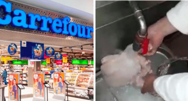 Denuncia contra Carrefour: un empleado mostró cómo lavan la carne podrida, antes de venderla
