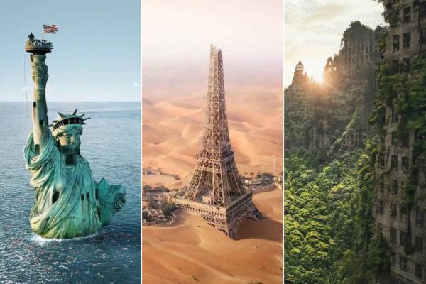 En imágenes: un artista muestra cómo quedarían las ciudades del mundo tras el cambio climático