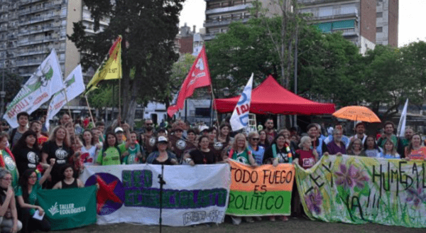 Marcha en Rosario contra las quemas del Delta y pedido de #LeydeHumedalesConsensuadaYA