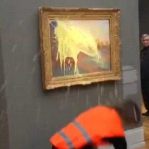 Activistas climáticos lanzaron puré de papas contra el cuadro de Monet más caro y jamás vendido