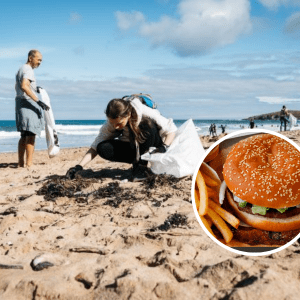 ¿Whopper gratis? La campaña de una importante cadena de hamburguesas para promover la recolección de residuos en las playas