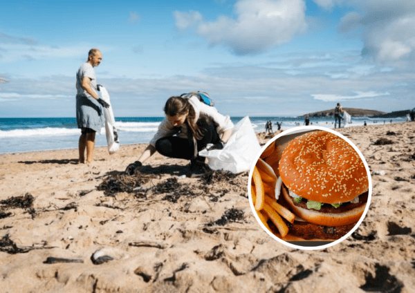 ¿Whopper gratis? La campaña de una importante cadena de hamburguesas para promover la recolección de residuos en las playas