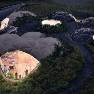 En fotos: crean casas de tierra inflables inspiradas en hábitats lunares