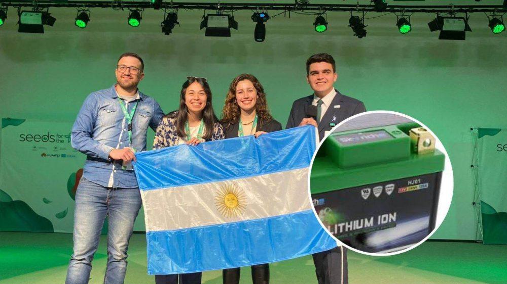 Estudiantes argentinos crearon una solución para el reciclado de baterías de litio y viajaron a China a presentarla