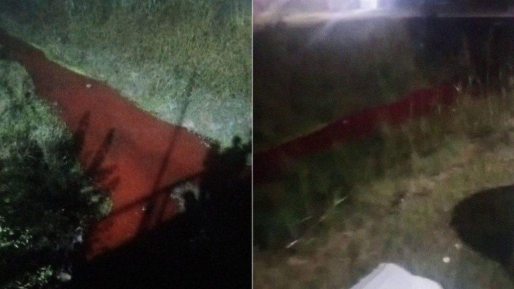 Escándalo ambiental: un canal amaneció rojo por presuntos desechos de frigorífico Escándalo ambiental: un canal amaneció rojo por presuntos desechos de frigorífico
