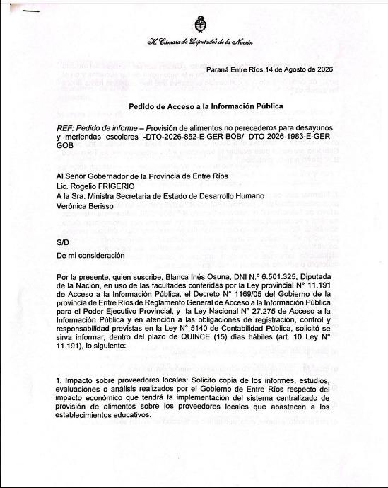 fallo judicial que frenó la distribución de alimentos ultraprocesados de Entre Ríos. (Crédito: Sebastián Premici)