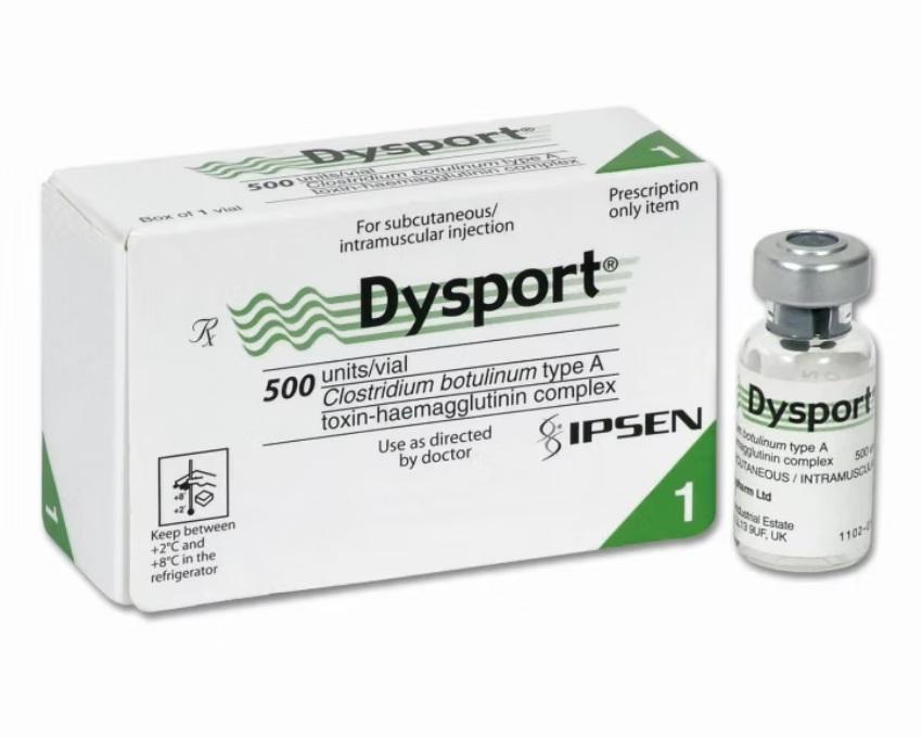 Una caja y una ampolla de Dysport® 500,
