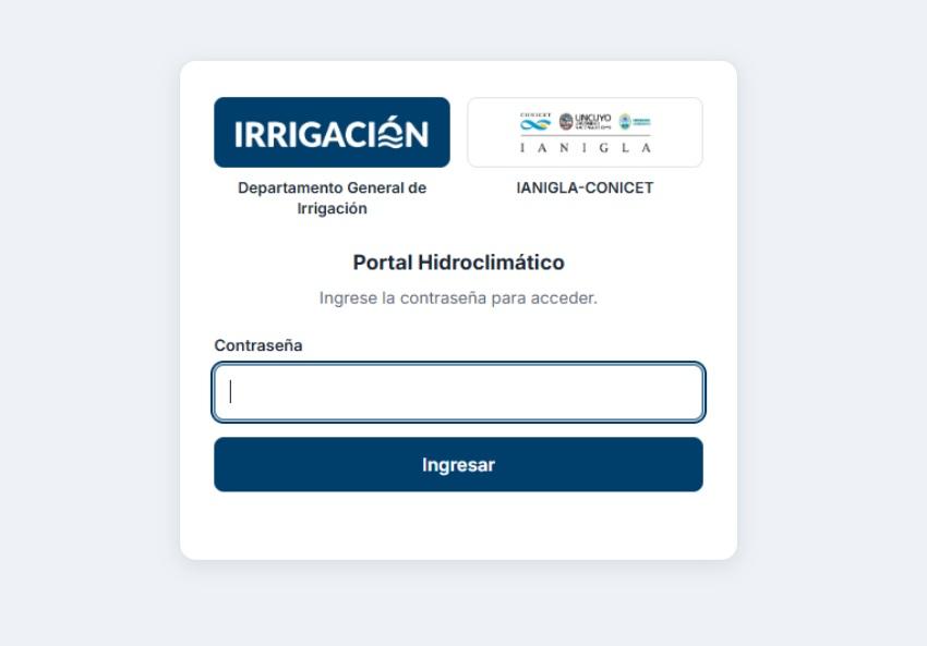 Captura de pantalla del Portal Hidroclimático