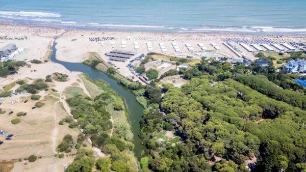 una vista área de las playas del sur en Mar del Plata