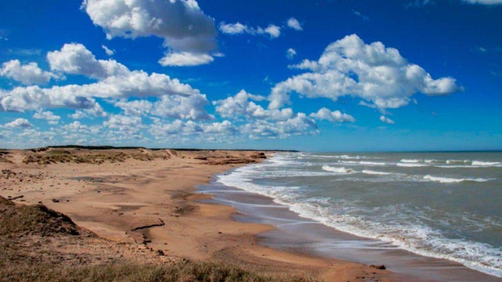 una pequeña ola en una playa del sur en Mar del Plata